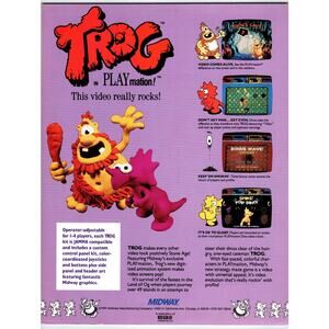 TROG Arcade Game Flyer Midway 1991 Original Sales Ad Playmation